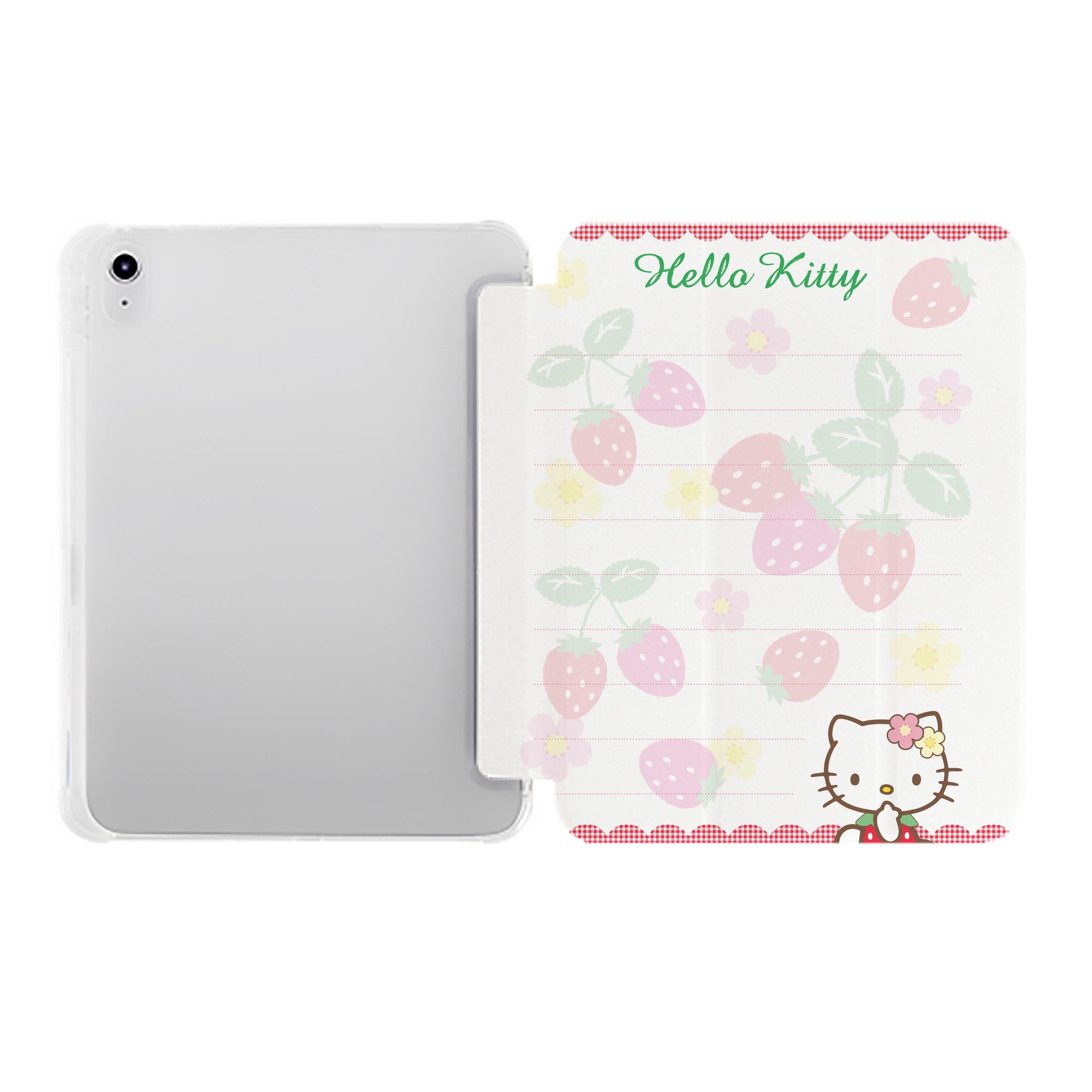 （画像用） Hello Kitty ハローキティ IPad ケース ペン収納付き 三つ折りスタンド PUレザー×シリコン 対応機種9.5/10.5/10.9インチ